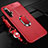 Silikon Hülle Handyhülle Gummi Schutzhülle Flexible Leder Tasche mit Magnetisch Fingerring Ständer für Realme X3 SuperZoom Rot