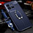 Silikon Hülle Handyhülle Gummi Schutzhülle Flexible Leder Tasche mit Magnetisch Fingerring Ständer für Vivo V25 5G Blau