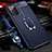 Silikon Hülle Handyhülle Gummi Schutzhülle Flexible Leder Tasche mit Magnetisch Fingerring Ständer N02 für Samsung Galaxy Note 20 5G Blau