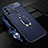 Silikon Hülle Handyhülle Gummi Schutzhülle Flexible Leder Tasche mit Magnetisch Fingerring Ständer S01 für Oppo A33 Blau