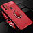 Silikon Hülle Handyhülle Gummi Schutzhülle Flexible Leder Tasche mit Magnetisch Fingerring Ständer S01 für Oppo A33 Rot