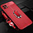 Silikon Hülle Handyhülle Gummi Schutzhülle Flexible Leder Tasche mit Magnetisch Fingerring Ständer S01 für Oppo A73 5G Rot