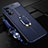 Silikon Hülle Handyhülle Gummi Schutzhülle Flexible Leder Tasche mit Magnetisch Fingerring Ständer S01 für Realme V5 5G Blau