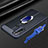 Silikon Hülle Handyhülle Gummi Schutzhülle Flexible Leder Tasche mit Magnetisch Fingerring Ständer S03 für Xiaomi Redmi Note 8 Blau