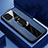 Silikon Hülle Handyhülle Gummi Schutzhülle Flexible Leder Tasche mit Magnetisch Fingerring Ständer T01 für Huawei Nova 7i Blau