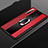Silikon Hülle Handyhülle Gummi Schutzhülle Flexible Leder Tasche mit Magnetisch Fingerring Ständer T03 für Xiaomi Redmi Note 8 Rot