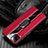 Silikon Hülle Handyhülle Gummi Schutzhülle Flexible Leder Tasche mit Magnetisch Fingerring Ständer T04 für Huawei P40 Lite Rot