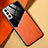Silikon Hülle Handyhülle Gummi Schutzhülle Flexible Leder Tasche mit Magnetisch M01 für Samsung Galaxy S21 5G Orange