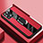 Silikon Hülle Handyhülle Gummi Schutzhülle Flexible Leder Tasche mit Magnetisch S01 für Oppo Find X3 5G Rot