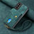 Silikon Hülle Handyhülle Gummi Schutzhülle Flexible Leder Tasche SD1 für Samsung Galaxy S22 5G Grün
