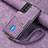 Silikon Hülle Handyhülle Gummi Schutzhülle Flexible Leder Tasche SD1 für Samsung Galaxy S22 5G Helles Lila