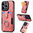 Silikon Hülle Handyhülle Gummi Schutzhülle Flexible Leder Tasche SD12 für Apple iPhone 13 Pro Rosa