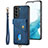 Silikon Hülle Handyhülle Gummi Schutzhülle Flexible Leder Tasche SD2 für Samsung Galaxy S22 5G Blau