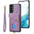 Silikon Hülle Handyhülle Gummi Schutzhülle Flexible Leder Tasche SD2 für Samsung Galaxy S22 5G Helles Lila