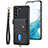 Silikon Hülle Handyhülle Gummi Schutzhülle Flexible Leder Tasche SD2 für Samsung Galaxy S22 5G Schwarz