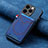 Silikon Hülle Handyhülle Gummi Schutzhülle Flexible Leder Tasche SD3 für Apple iPhone 13 Pro Max Blau