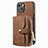 Silikon Hülle Handyhülle Gummi Schutzhülle Flexible Leder Tasche SD3 für Apple iPhone 14 Braun