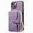 Silikon Hülle Handyhülle Gummi Schutzhülle Flexible Leder Tasche SD3 für Apple iPhone 14 Helles Lila