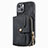 Silikon Hülle Handyhülle Gummi Schutzhülle Flexible Leder Tasche SD3 für Apple iPhone 14 Schwarz