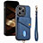 Silikon Hülle Handyhülle Gummi Schutzhülle Flexible Leder Tasche SD5 für Apple iPhone 14 Pro Blau