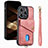 Silikon Hülle Handyhülle Gummi Schutzhülle Flexible Leder Tasche SD5 für Apple iPhone 14 Pro Rosa