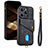 Silikon Hülle Handyhülle Gummi Schutzhülle Flexible Leder Tasche SD5 für Apple iPhone 14 Pro Schwarz