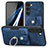 Silikon Hülle Handyhülle Gummi Schutzhülle Flexible Leder Tasche SD5 für Samsung Galaxy S22 5G Blau