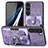 Silikon Hülle Handyhülle Gummi Schutzhülle Flexible Leder Tasche SD5 für Samsung Galaxy S22 5G Helles Lila