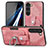 Silikon Hülle Handyhülle Gummi Schutzhülle Flexible Leder Tasche SD5 für Samsung Galaxy S22 5G Rosa