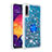 Silikon Hülle Handyhülle Gummi Schutzhülle Flexible Tasche Bling-Bling mit Fingerring Ständer S01 für Samsung Galaxy A50S Blau