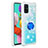 Silikon Hülle Handyhülle Gummi Schutzhülle Flexible Tasche Bling-Bling mit Fingerring Ständer S01 für Samsung Galaxy A51 5G Hellblau