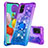 Silikon Hülle Handyhülle Gummi Schutzhülle Flexible Tasche Bling-Bling mit Fingerring Ständer S02 für Samsung Galaxy A51 4G Violett