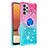 Silikon Hülle Handyhülle Gummi Schutzhülle Flexible Tasche Bling-Bling mit Fingerring Ständer S02 für Samsung Galaxy M32 5G