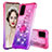 Silikon Hülle Handyhülle Gummi Schutzhülle Flexible Tasche Bling-Bling mit Fingerring Ständer S02 für Samsung Galaxy S20 5G Pink