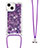 Silikon Hülle Handyhülle Gummi Schutzhülle Flexible Tasche Bling-Bling mit Schlüsselband Lanyard S02 für Apple iPhone 14
