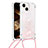 Silikon Hülle Handyhülle Gummi Schutzhülle Flexible Tasche Bling-Bling mit Schlüsselband Lanyard S02 für Apple iPhone 14
