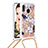 Silikon Hülle Handyhülle Gummi Schutzhülle Flexible Tasche Bling-Bling mit Schlüsselband Lanyard S02 für Samsung Galaxy A20e Gold