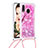 Silikon Hülle Handyhülle Gummi Schutzhülle Flexible Tasche Bling-Bling mit Schlüsselband Lanyard S02 für Samsung Galaxy A20e Pink