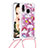 Silikon Hülle Handyhülle Gummi Schutzhülle Flexible Tasche Bling-Bling mit Schlüsselband Lanyard S02 für Samsung Galaxy A20e Rot