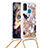 Silikon Hülle Handyhülle Gummi Schutzhülle Flexible Tasche Bling-Bling mit Schlüsselband Lanyard S02 für Samsung Galaxy M30s Gold