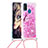 Silikon Hülle Handyhülle Gummi Schutzhülle Flexible Tasche Bling-Bling mit Schlüsselband Lanyard S02 für Samsung Galaxy M30s Pink