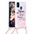 Silikon Hülle Handyhülle Gummi Schutzhülle Flexible Tasche Bling-Bling mit Schlüsselband Lanyard S02 für Samsung Galaxy M30s Plusfarbig