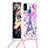 Silikon Hülle Handyhülle Gummi Schutzhülle Flexible Tasche Bling-Bling mit Schlüsselband Lanyard S02 für Samsung Galaxy M30s Rosa