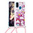 Silikon Hülle Handyhülle Gummi Schutzhülle Flexible Tasche Bling-Bling mit Schlüsselband Lanyard S02 für Samsung Galaxy M30s Rot