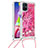 Silikon Hülle Handyhülle Gummi Schutzhülle Flexible Tasche Bling-Bling mit Schlüsselband Lanyard S02 für Samsung Galaxy M51 Pink