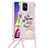 Silikon Hülle Handyhülle Gummi Schutzhülle Flexible Tasche Bling-Bling mit Schlüsselband Lanyard S02 für Samsung Galaxy M51 Plusfarbig