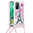 Silikon Hülle Handyhülle Gummi Schutzhülle Flexible Tasche Bling-Bling mit Schlüsselband Lanyard S02 für Xiaomi Mi 10T 5G Rosa