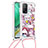 Silikon Hülle Handyhülle Gummi Schutzhülle Flexible Tasche Bling-Bling mit Schlüsselband Lanyard S02 für Xiaomi Mi 10T 5G Rot