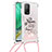 Silikon Hülle Handyhülle Gummi Schutzhülle Flexible Tasche Bling-Bling mit Schlüsselband Lanyard S02 für Xiaomi Mi 10T 5G Silber
