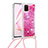 Silikon Hülle Handyhülle Gummi Schutzhülle Flexible Tasche Bling-Bling mit Schlüsselband Lanyard S03 für Samsung Galaxy Note 10 Lite Pink